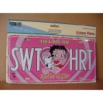Betty Boop Metal License Plate Sweet Heart Design