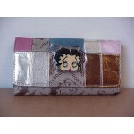 Betty Boop Tri-fold Wallet #005 Face Design Silver & Gold