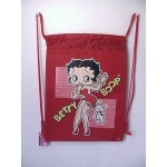 Betty Boop Book Bag / Cinch Sack 01 With Pudgy Design Red
