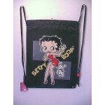 Betty Boop Book Bag / Cinch Sack 02 With Pudgy Design Black