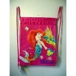 Little Mermaid Book Bag / Cinch Sack Dark Pink #04