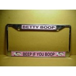 Betty Boop License Plate Frame Metal Beep If You Boop Design Pink