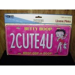 Betty Boop Metal License Plate 2 Cute 4 U Design