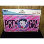 Betty Boop Metal License Plate Party Girl Design